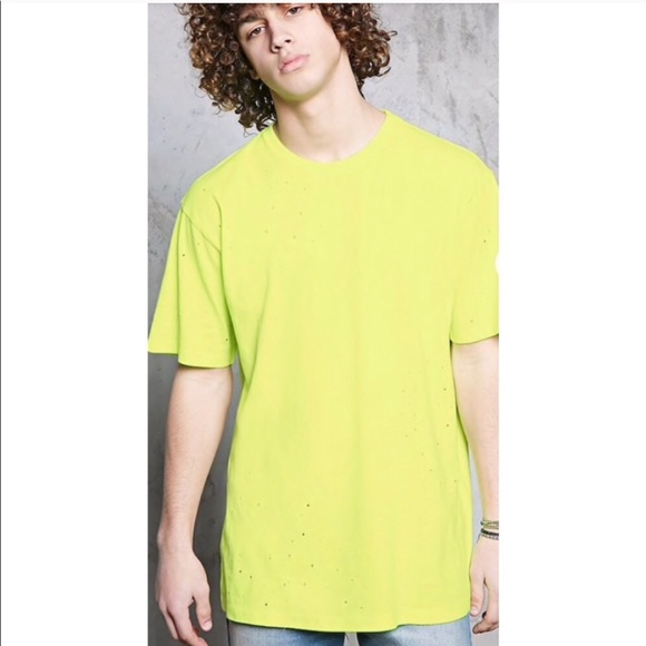 21 Men Distressed Cotton-Blend Tee Sz M - Picture 2 of 10